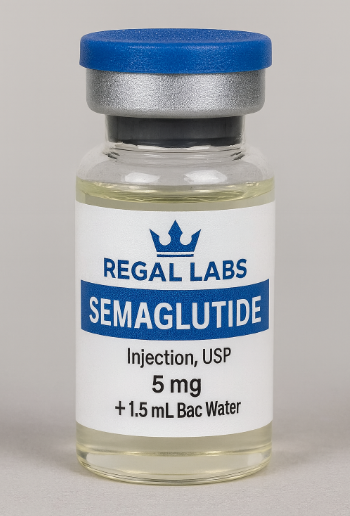 Semaglutide 5mg Research Peptide Vial with BAC Water - Regal Labs